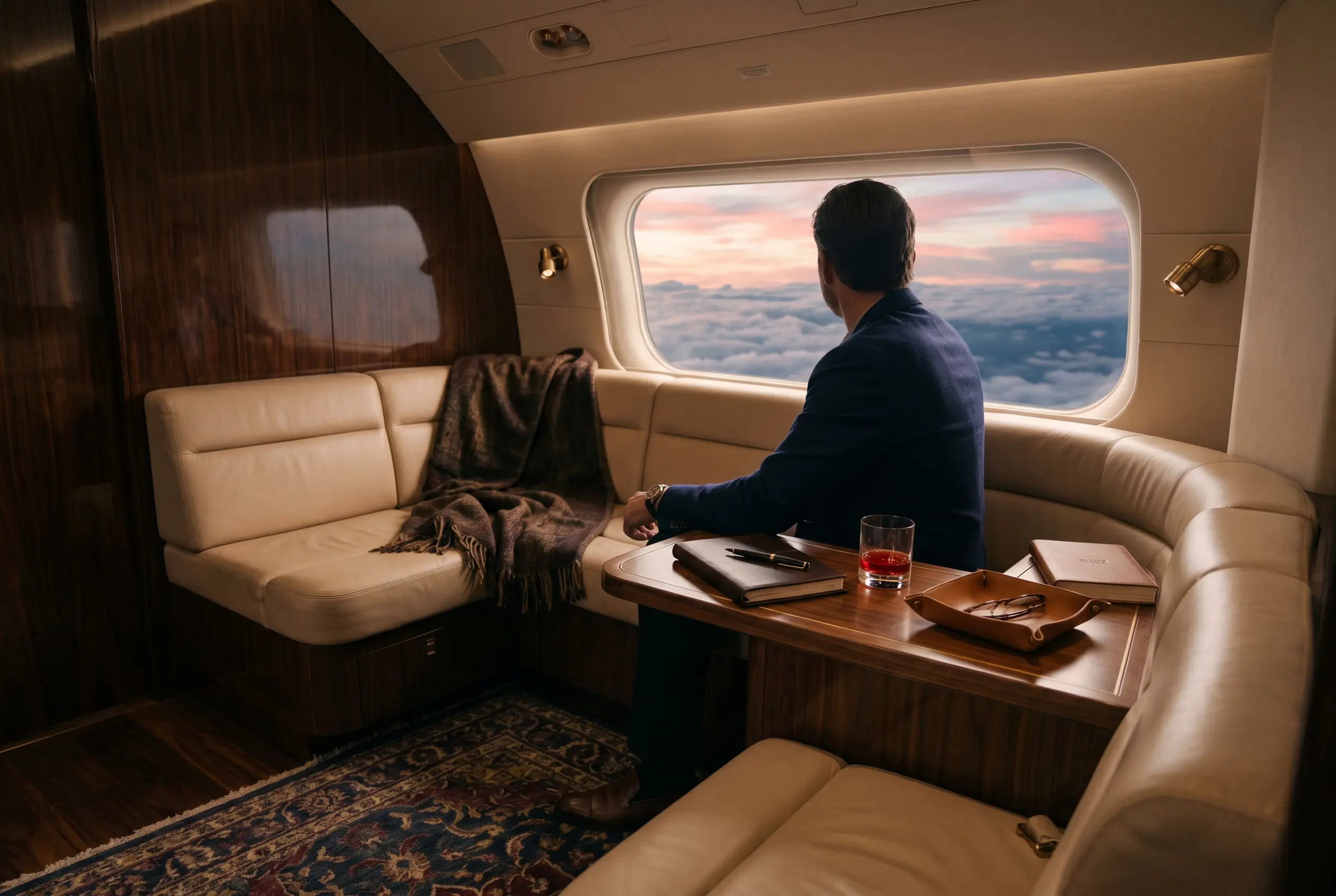 Airbus ACJ320neo private stateroom aboard the New York to Miami charter