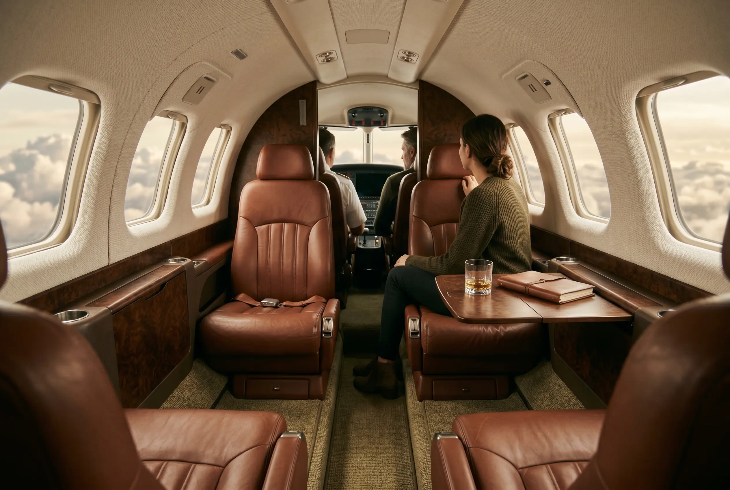 Cirrus Vision Jet G2+ cabin appointed for the New York to Miami charter