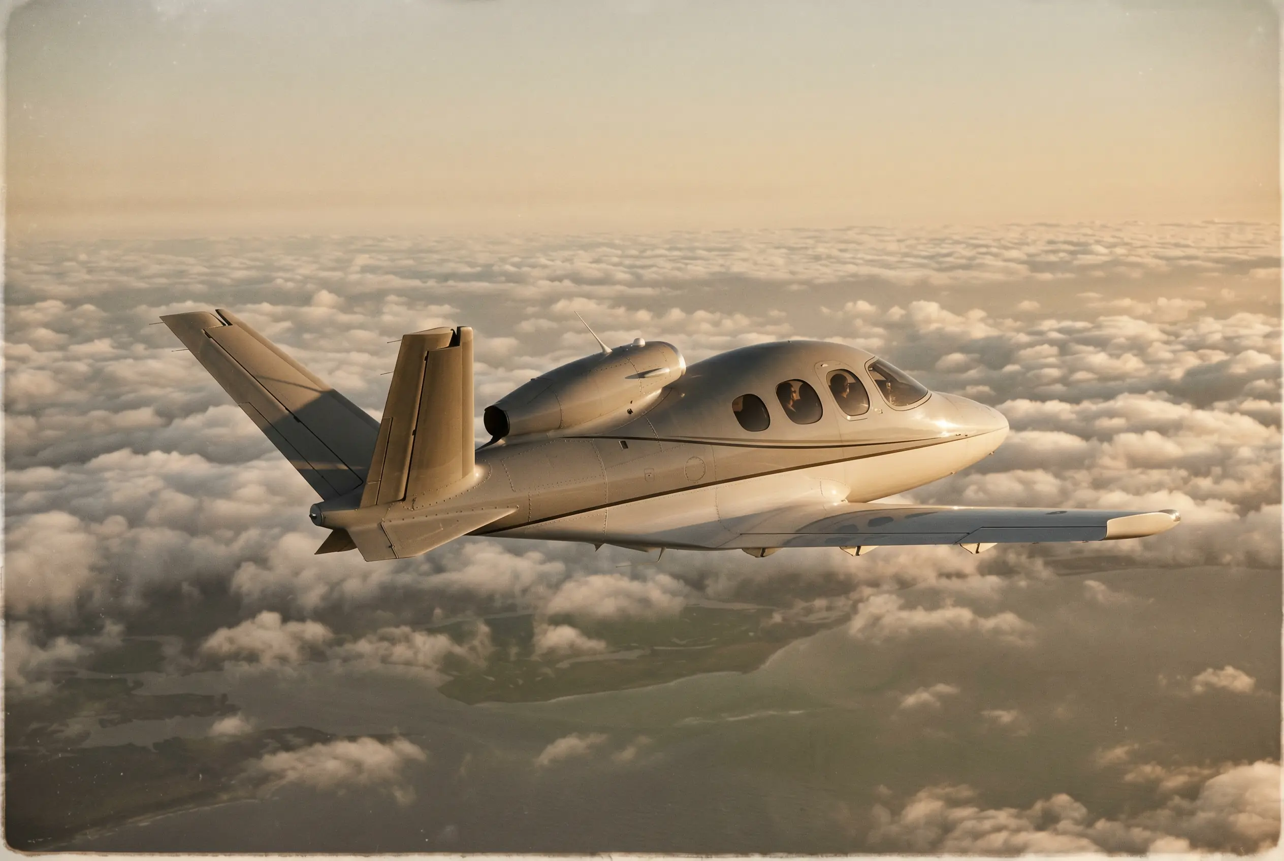 Cirrus Vision Jet G2+ in flight at altitude en route from New York to Miami