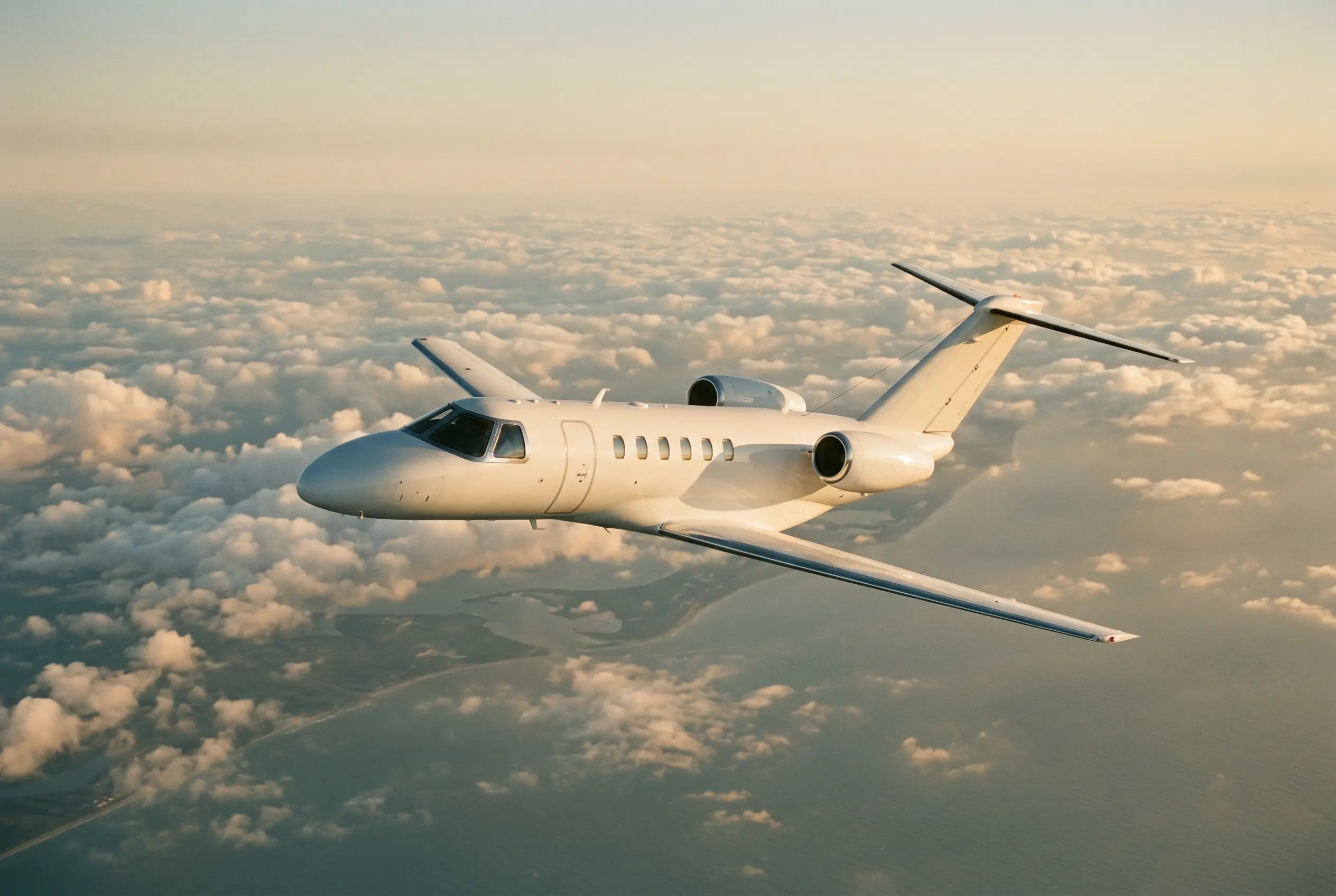 Cessna Citation CJ4 Gen2 in flight at altitude en route from New York to Miami