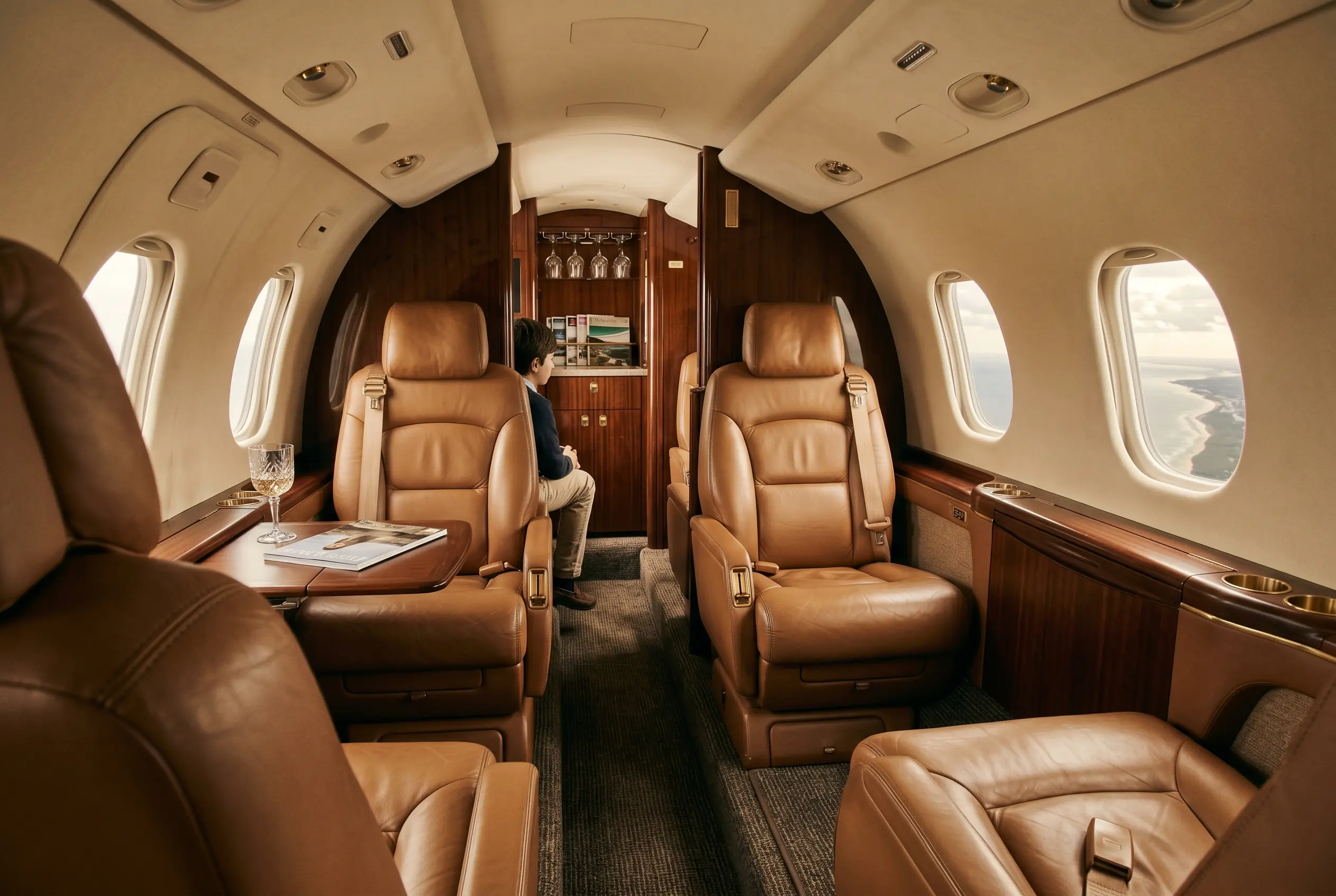 Cessna Citation Latitude cabin appointed for the New York to Miami charter