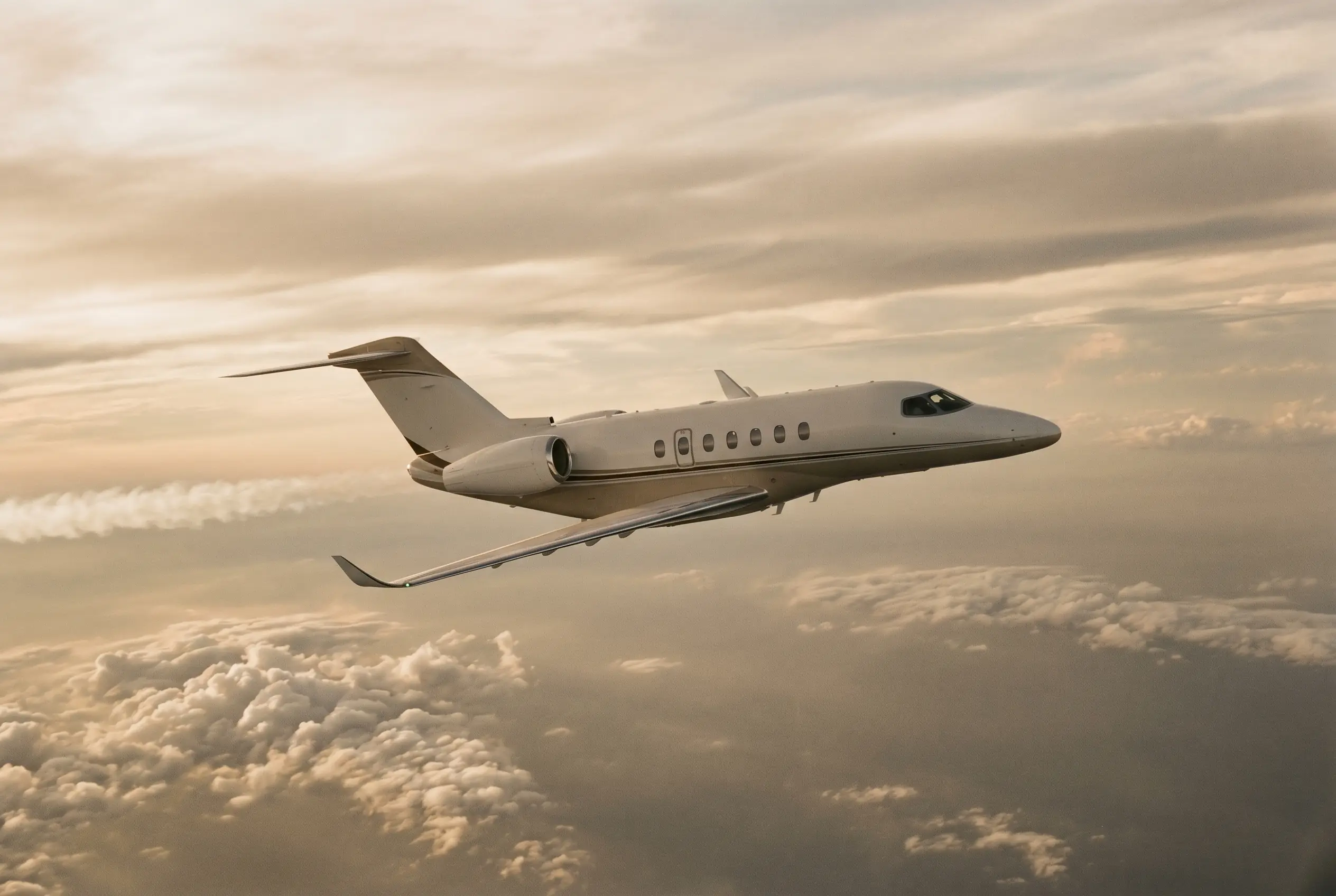 Cessna Citation Longitude in flight at altitude en route from New York to Miami