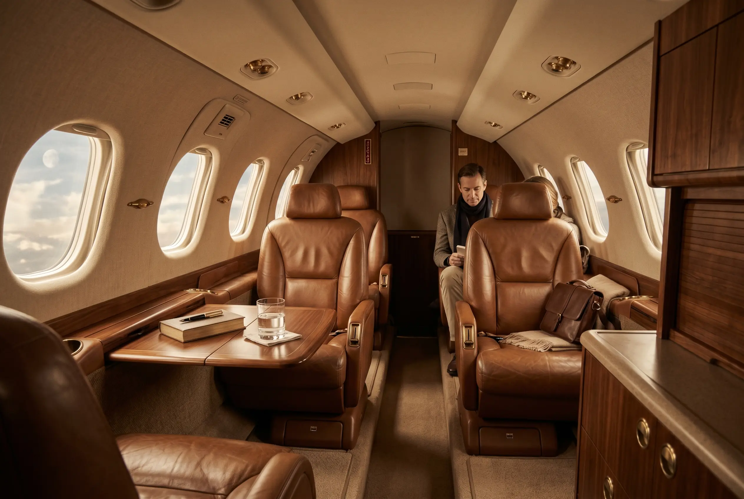 Cessna Citation Mustang cabin appointed for the New York to Miami charter