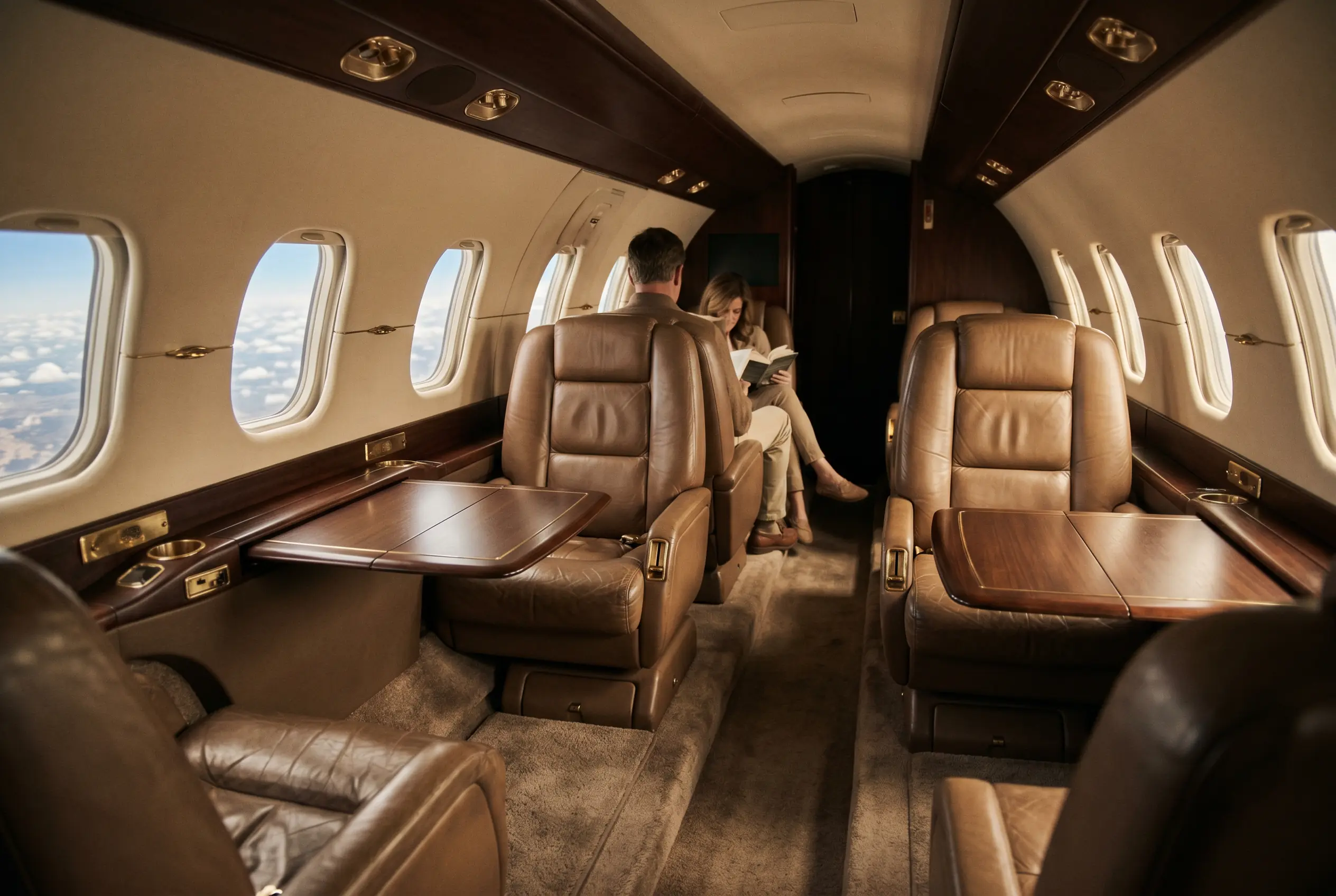 Cessna Citation X cabin appointed for the New York to Miami charter