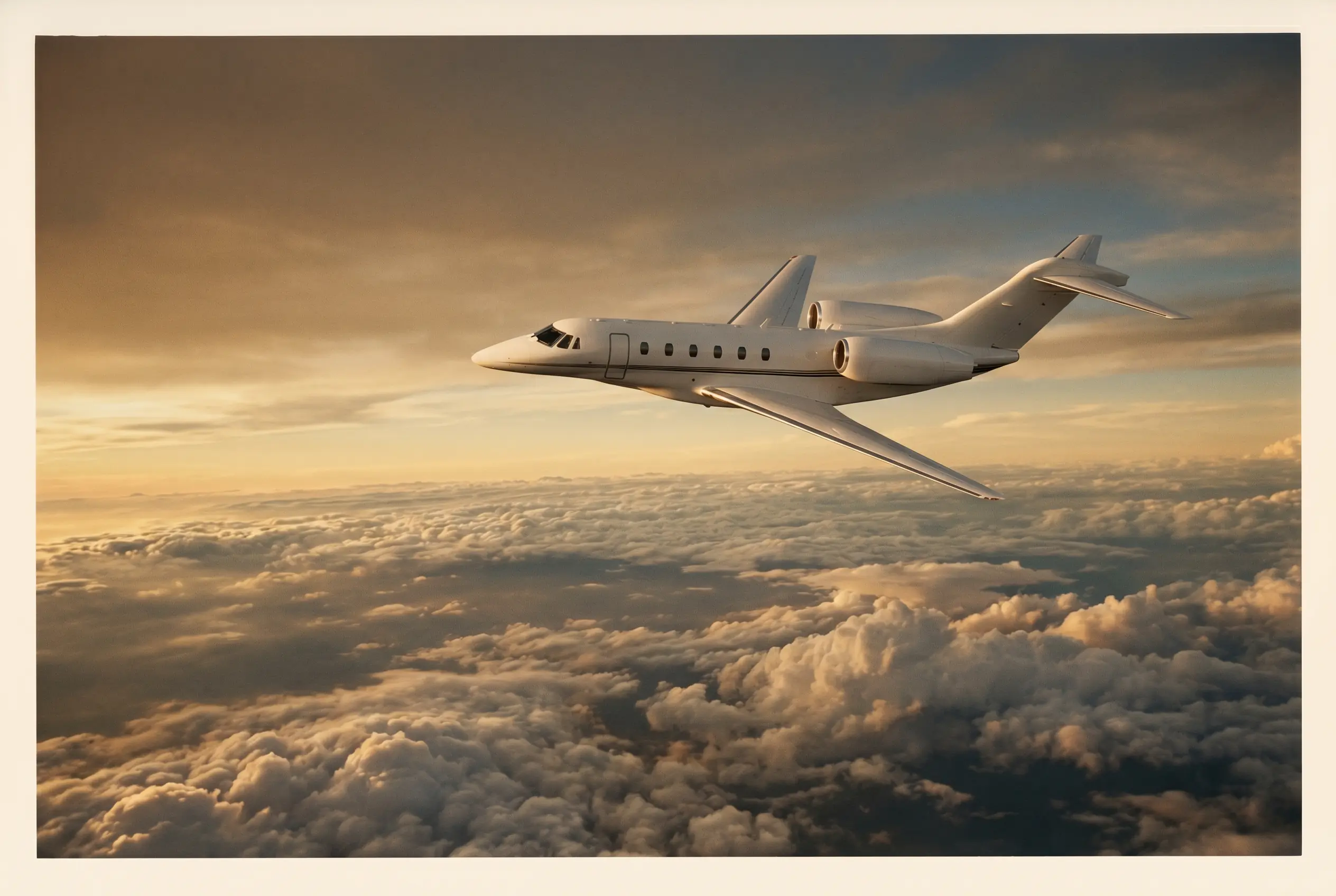 Cessna Citation X in flight at altitude en route from New York to Miami