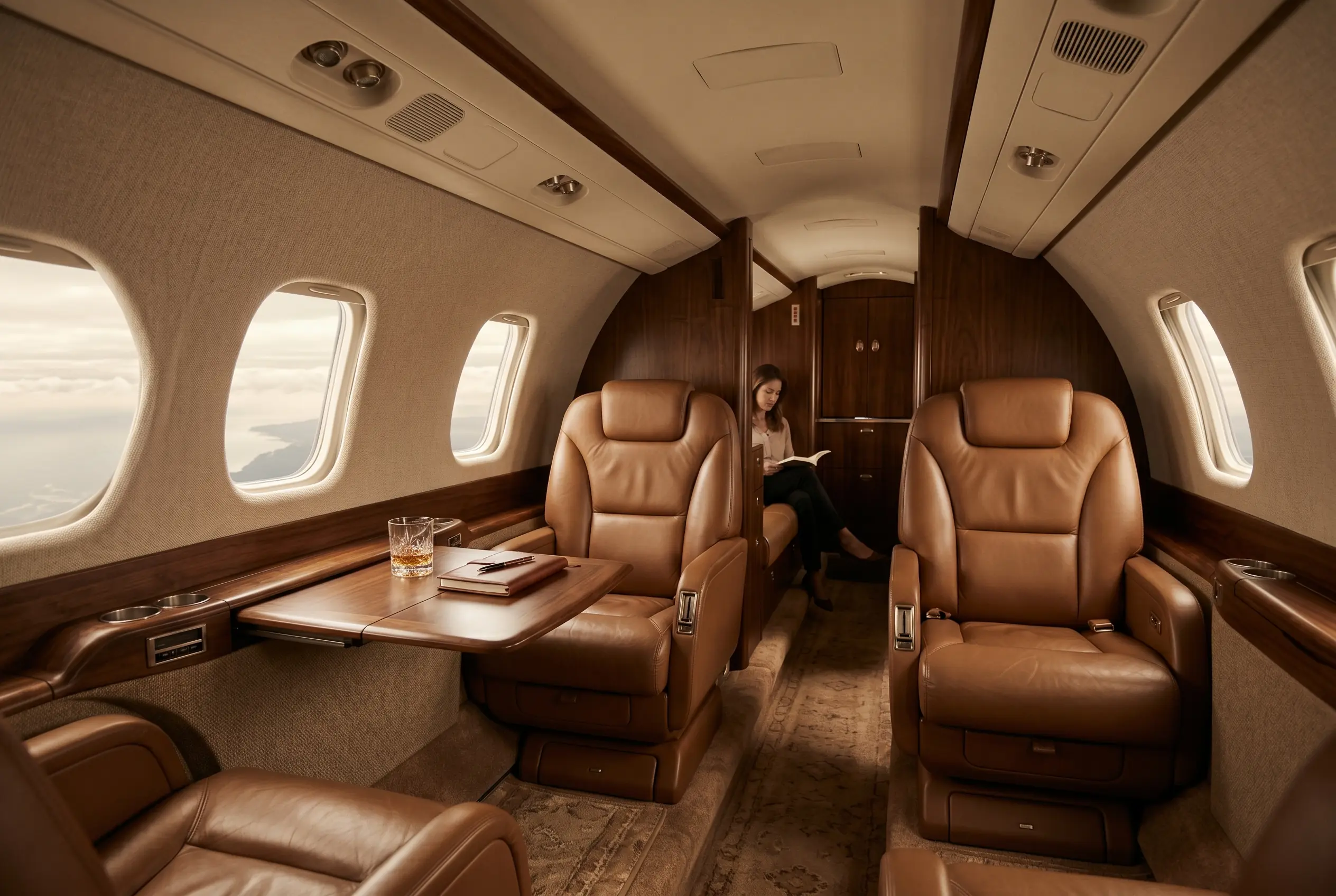 Cessna Citation X+ cabin appointed for the New York to Miami charter