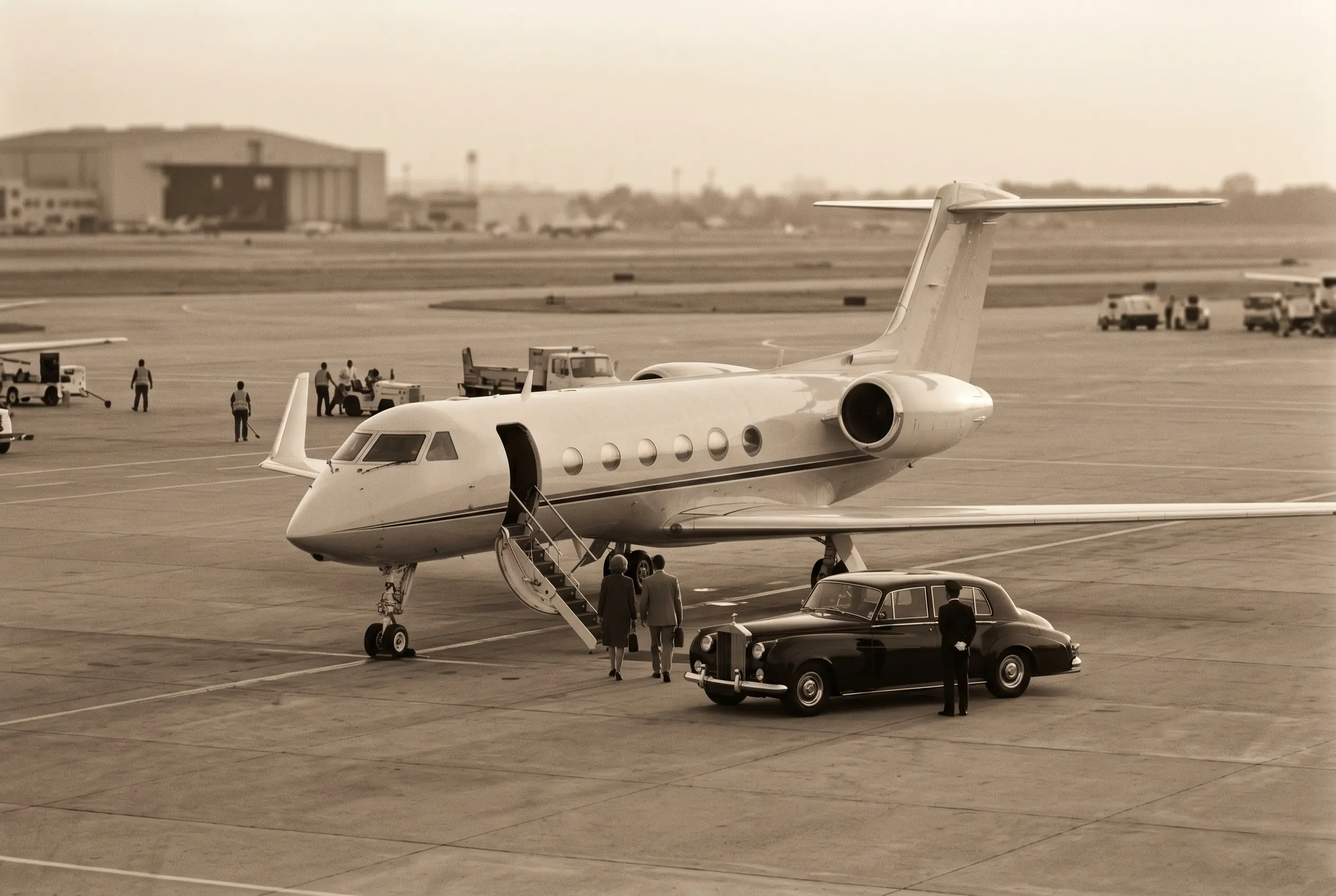 A chauffeured transfer arranged beside a waiting private jet on the New York to Miami route