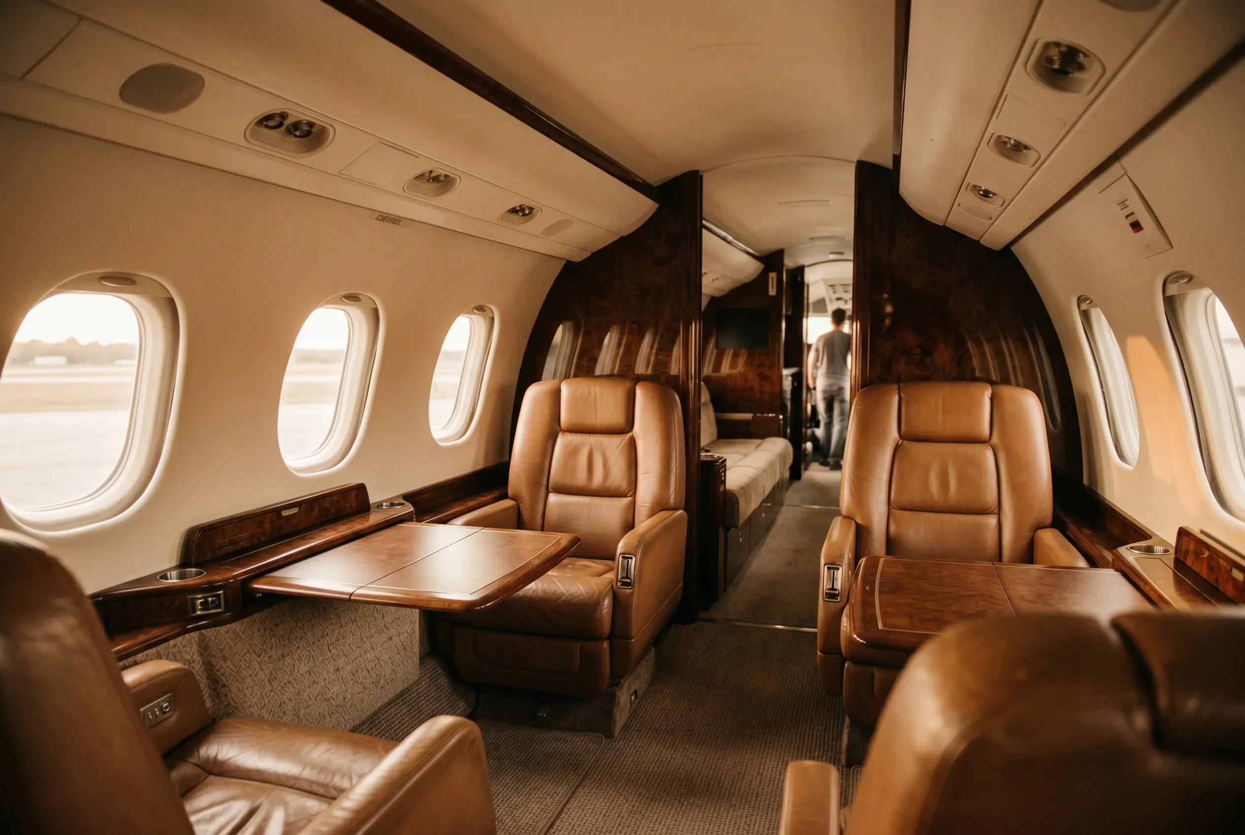Gulfstream G150 cabin appointed for the New York to Miami charter