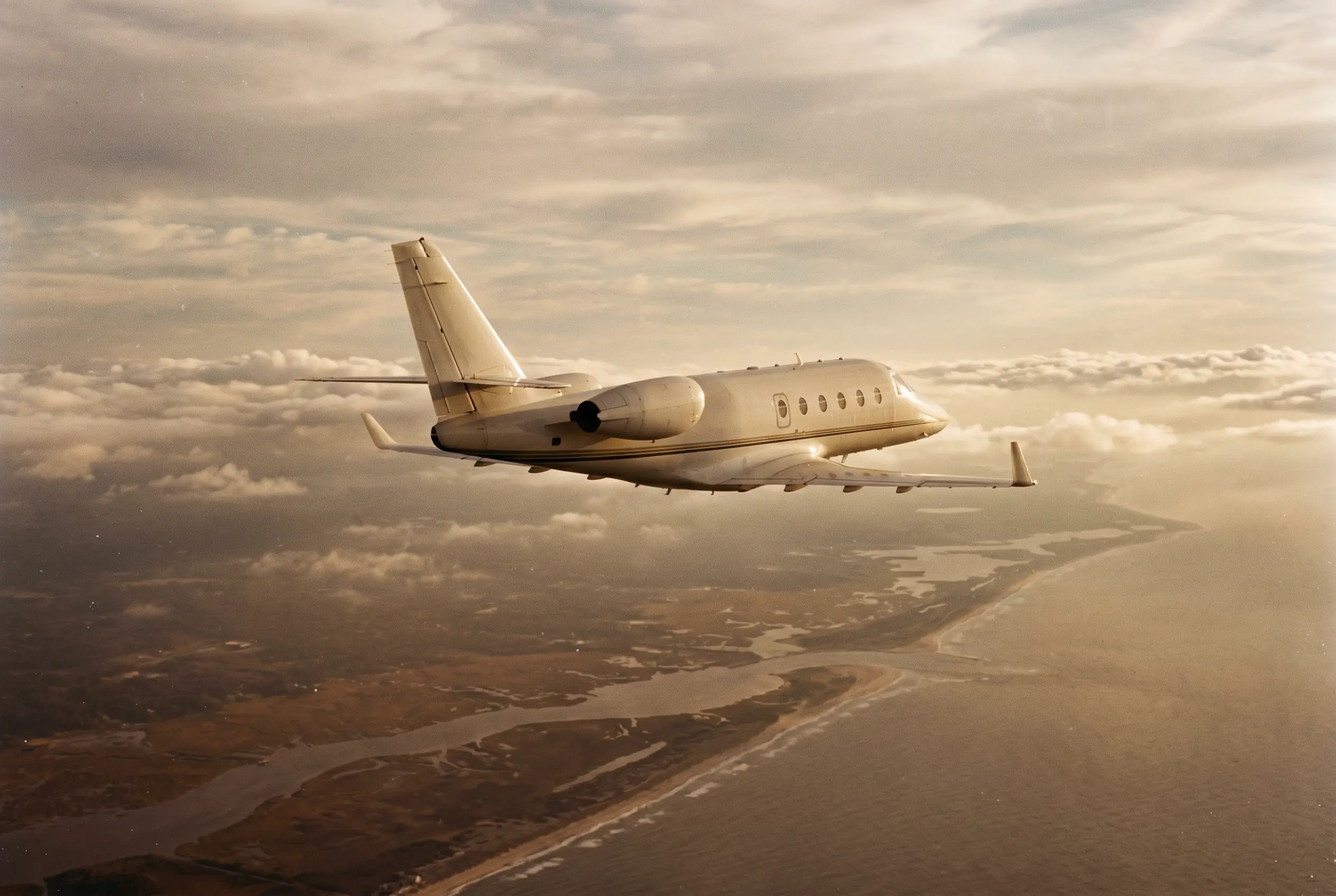 Gulfstream G150 in flight at altitude en route from New York to Miami