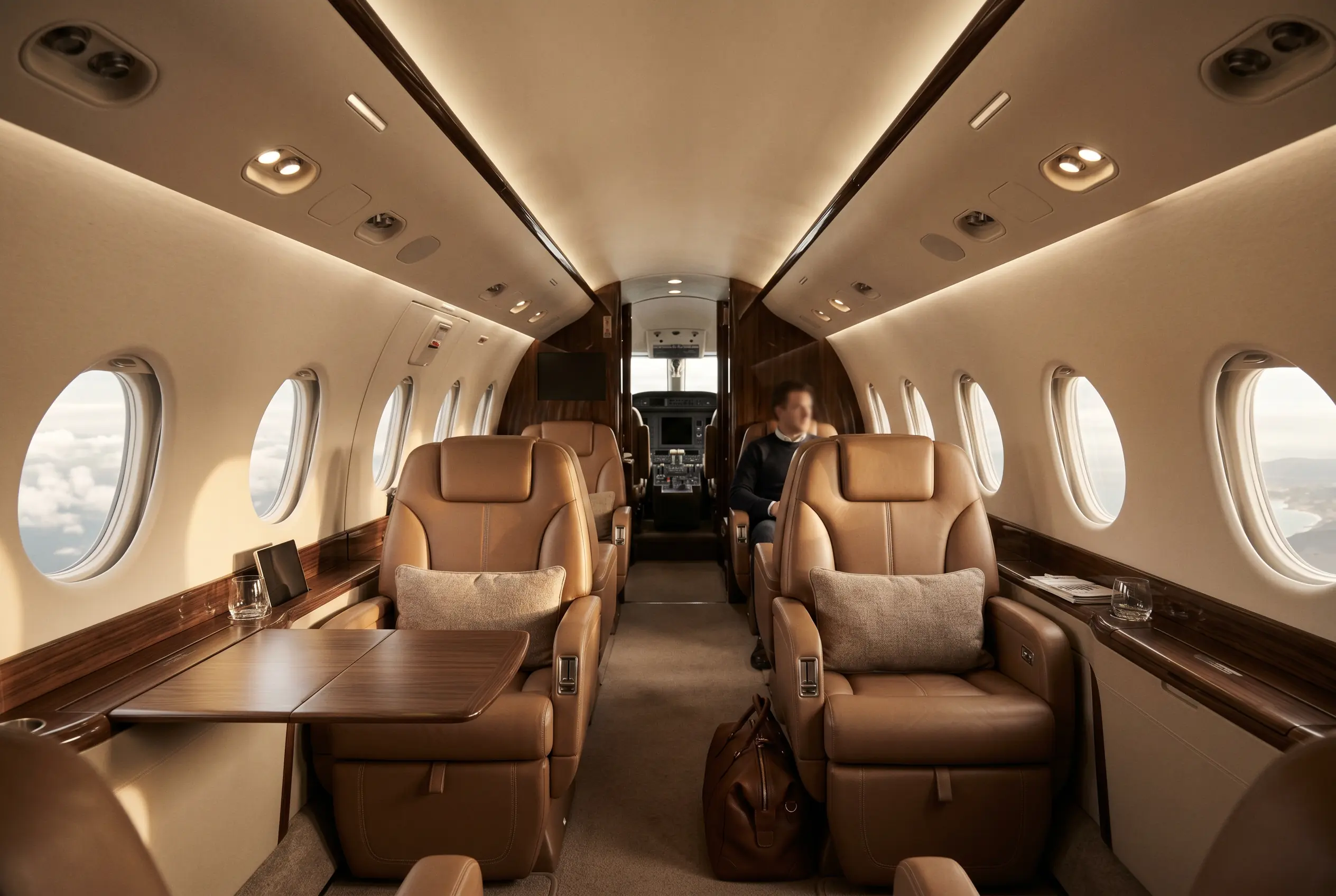 Gulfstream G280 cabin appointed for the New York to Miami charter