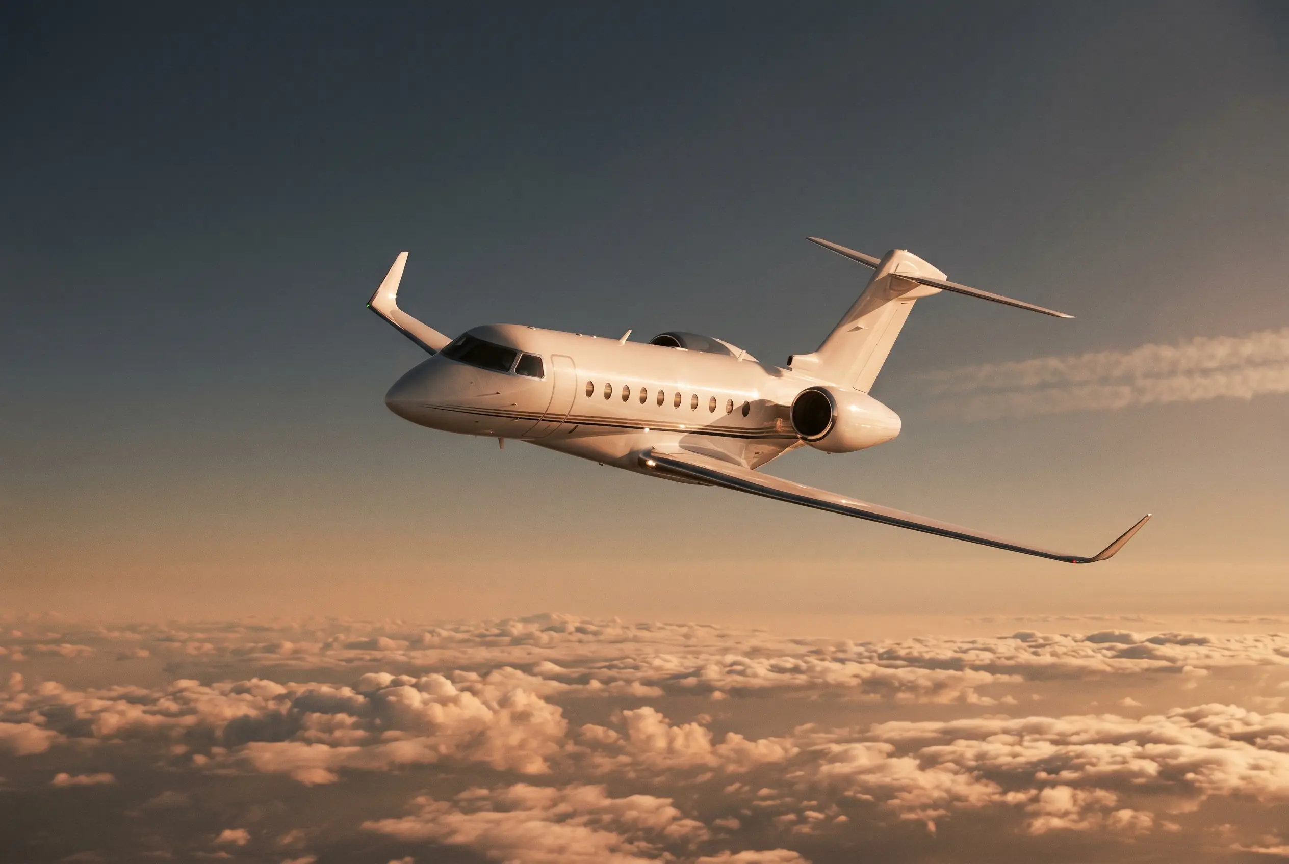 Gulfstream G280 in flight at altitude en route from New York to Miami
