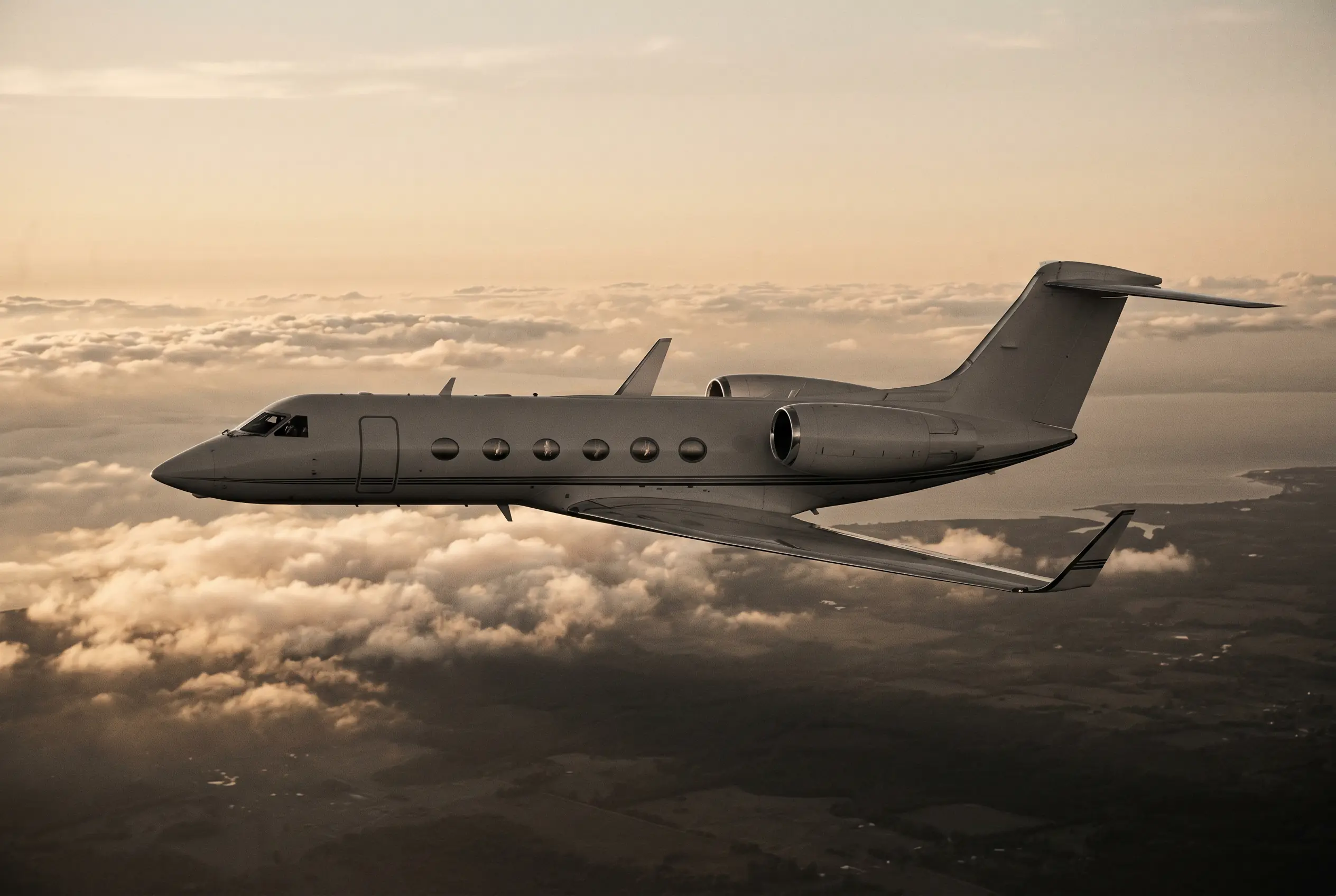 Gulfstream G450 in flight at altitude en route from New York to Miami