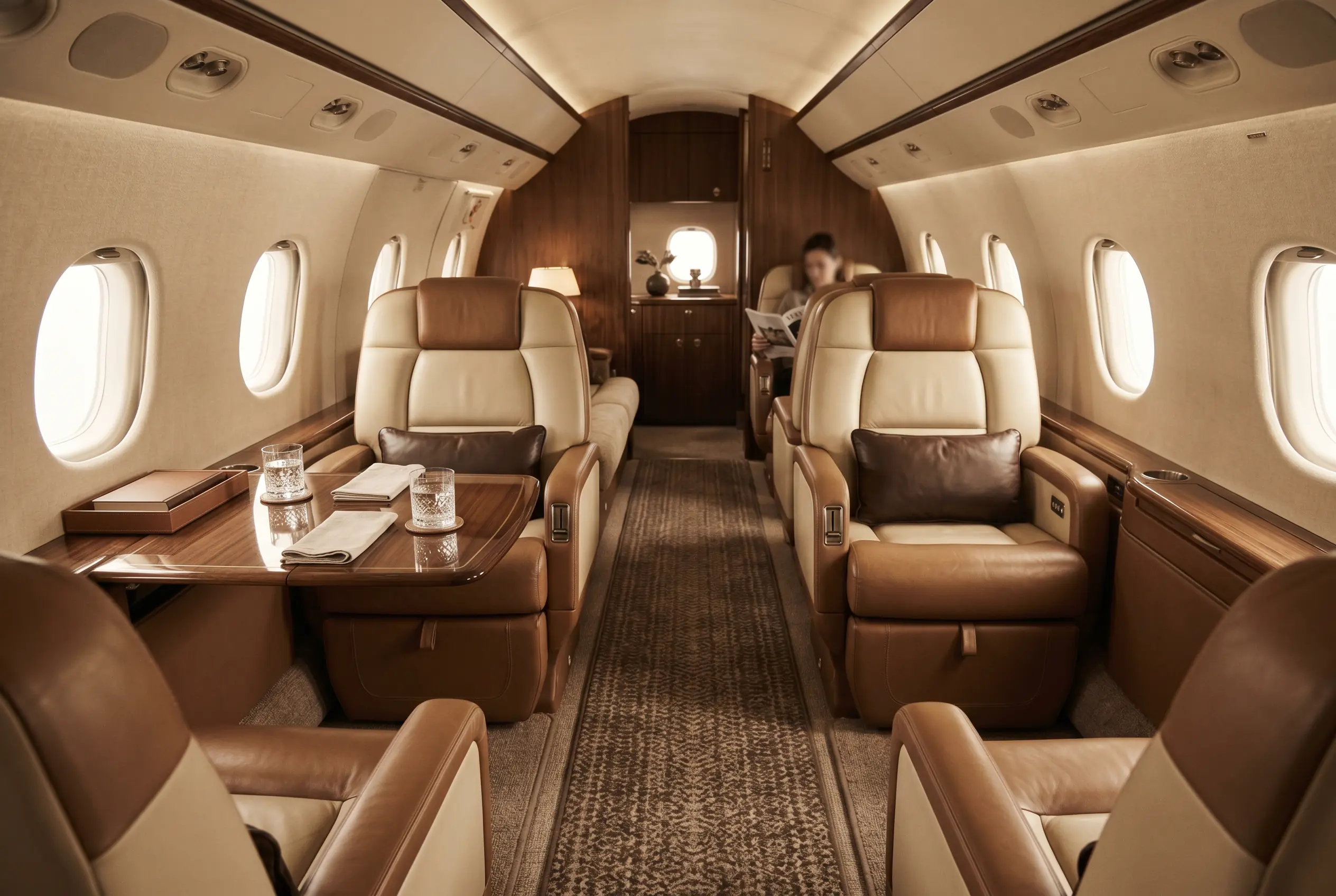 Gulfstream G500 cabin appointed for the New York to Miami charter