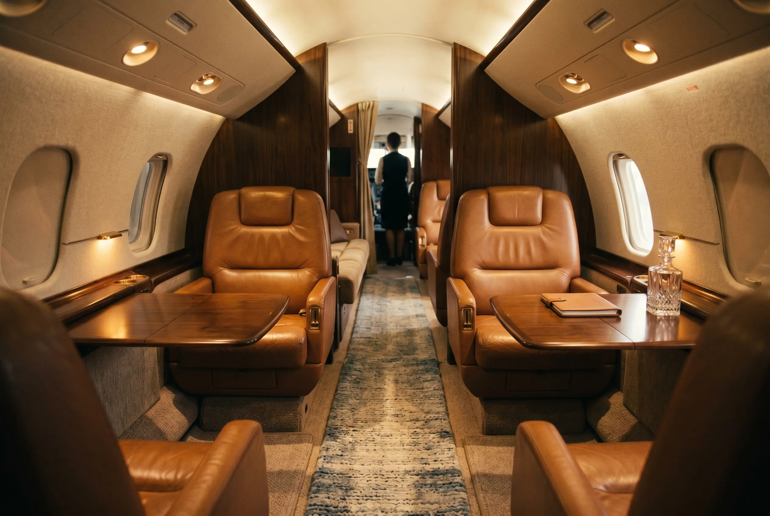Hawker 4000 cabin appointed for the New York to Miami charter