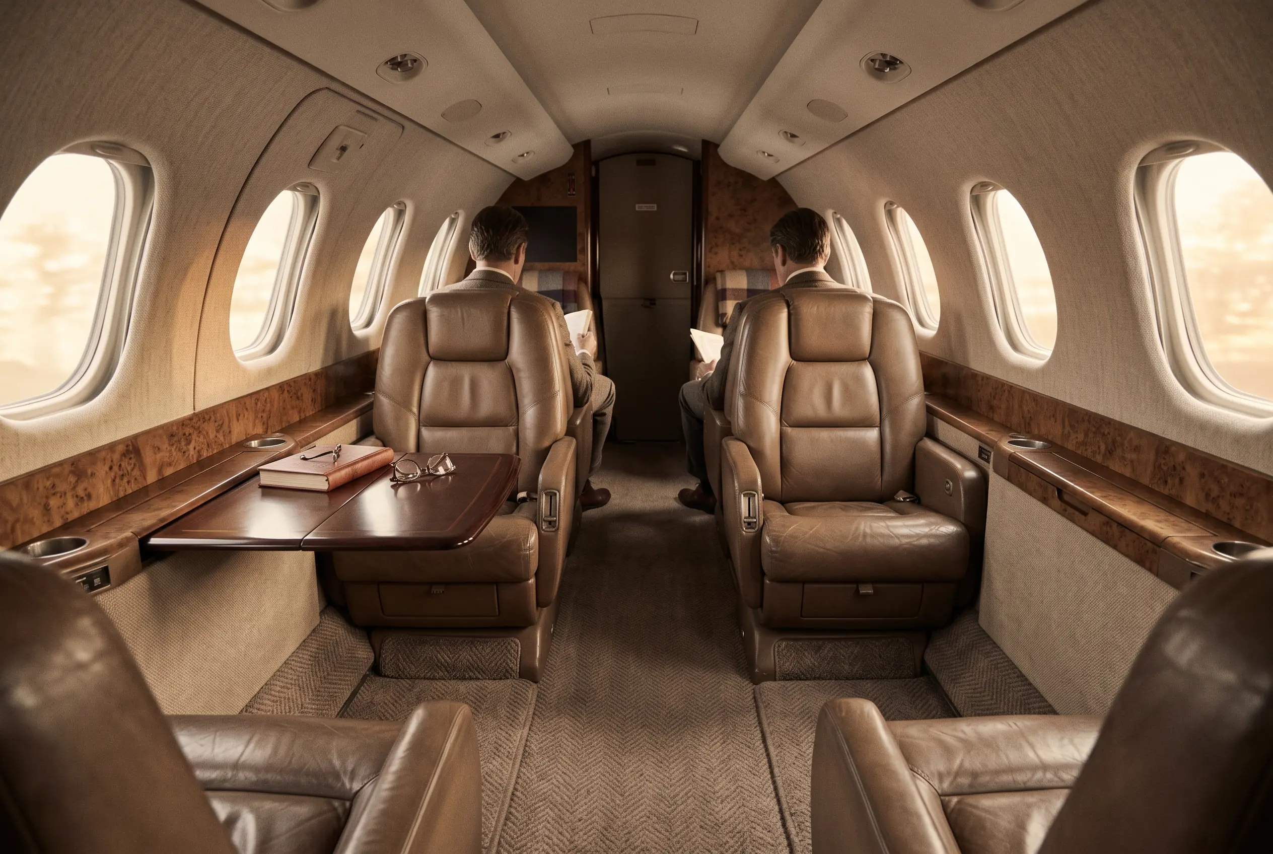 HondaJet Elite II cabin appointed for the New York to Miami charter
