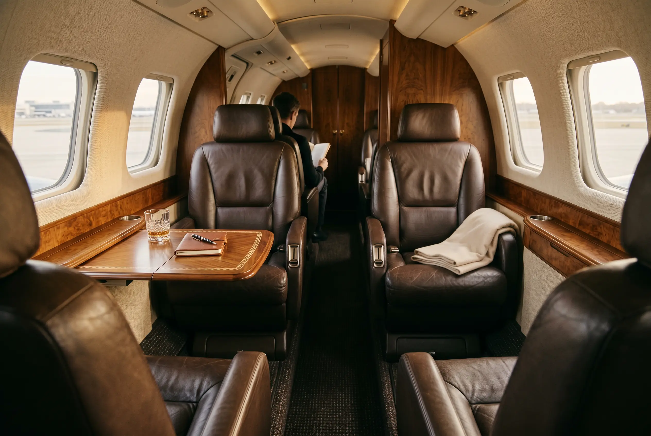 Beechcraft King Air 350i cabin appointed for the New York to Miami charter