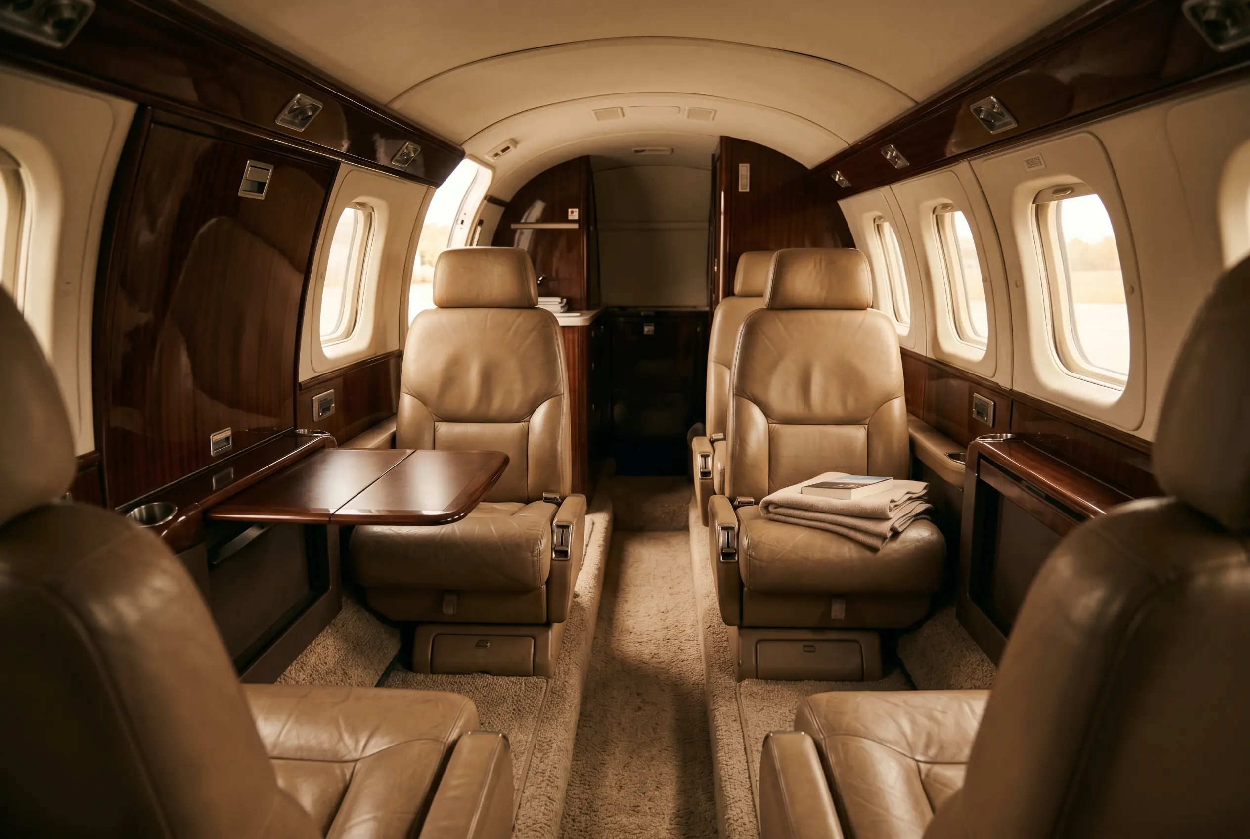 Beechcraft King Air C90GTx cabin appointed for the New York to Miami charter