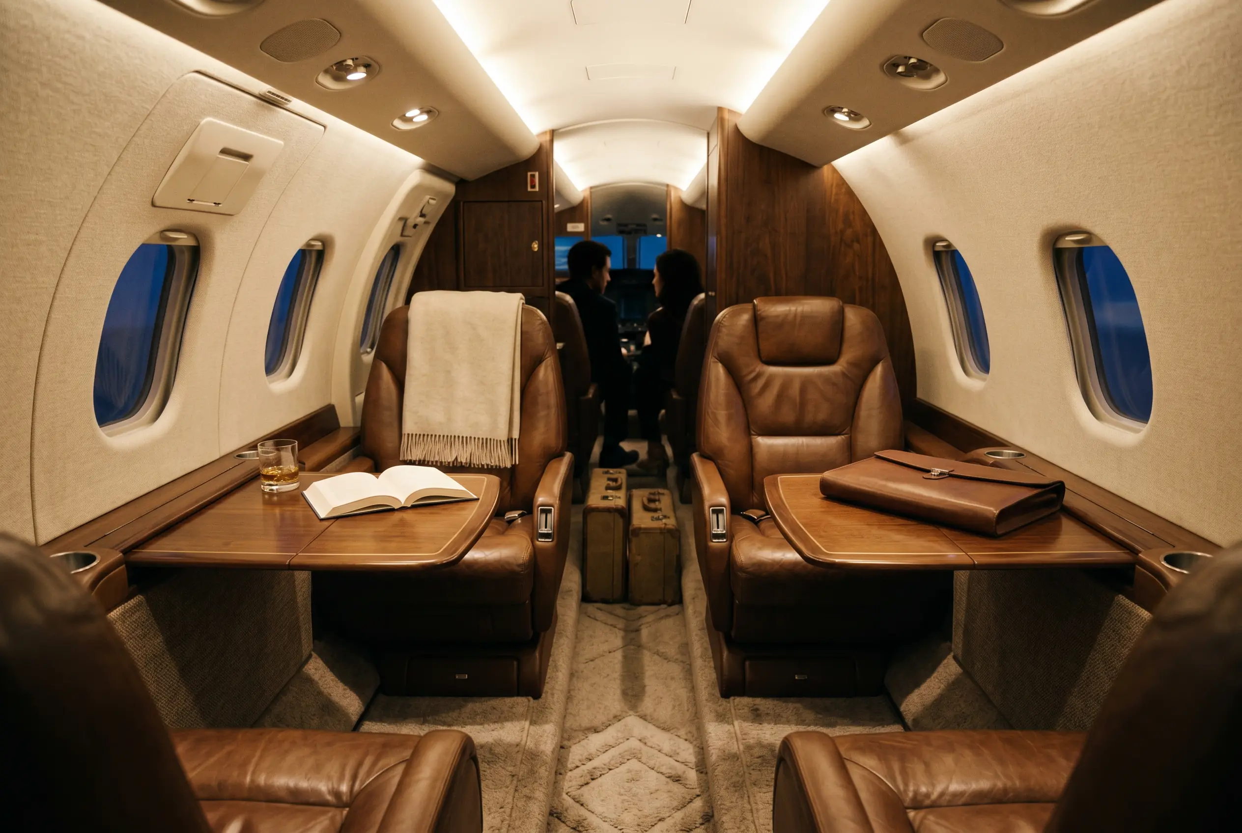 Piaggio P.180 Avanti EVO cabin appointed for the New York to Miami charter