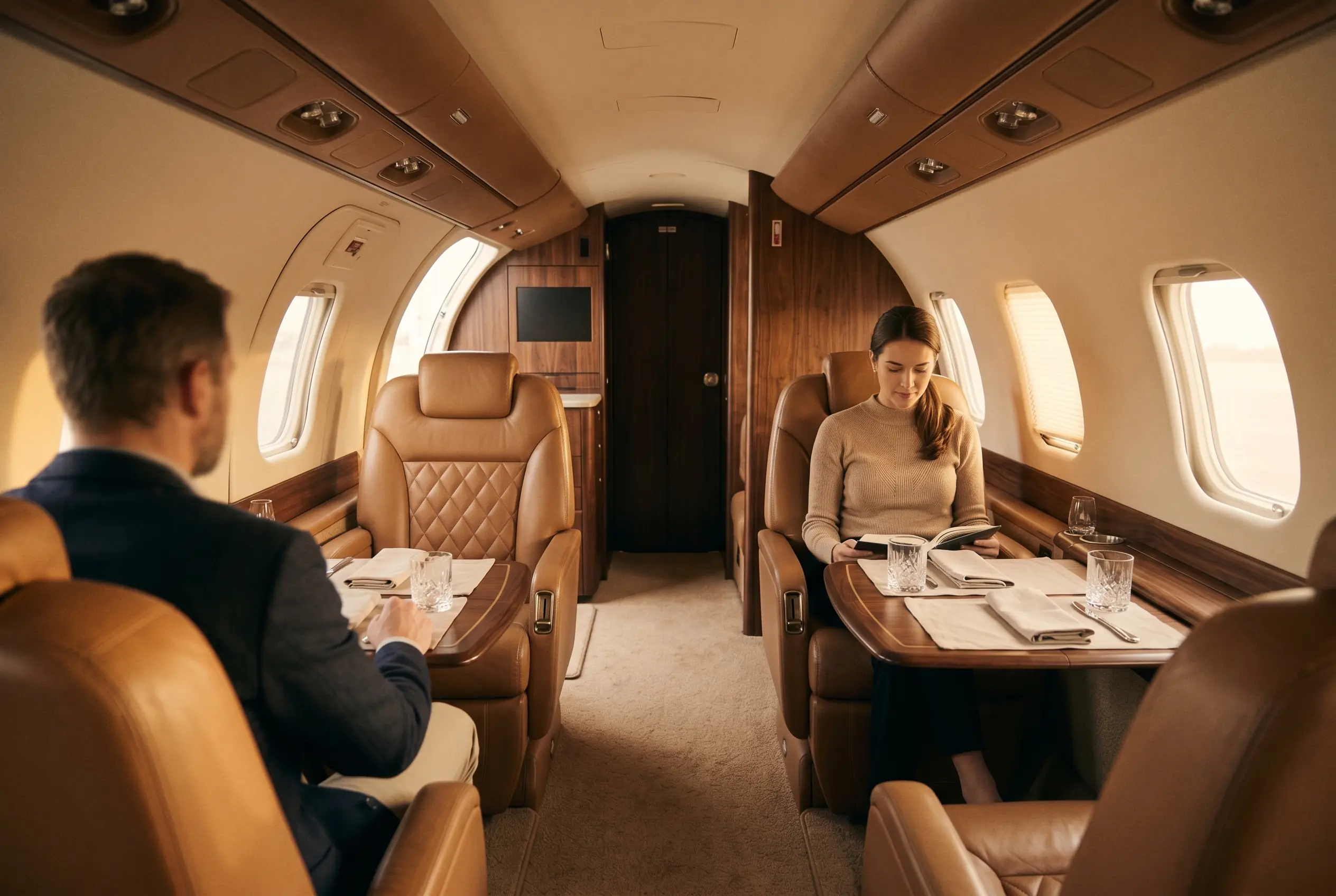 Pilatus PC-12 NGX cabin appointed for the New York to Miami charter