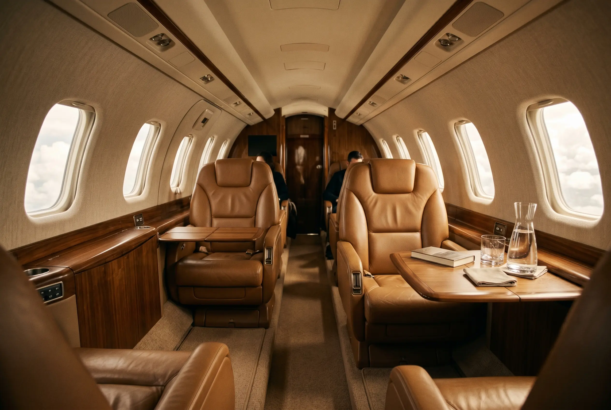 Pilatus PC-24 cabin appointed for the New York to Miami charter