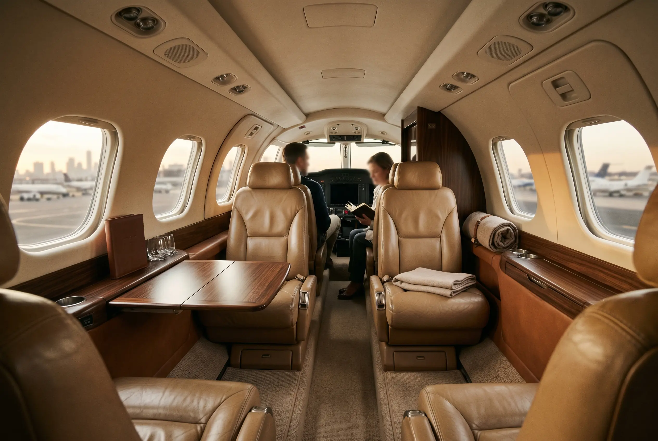 Piper M600/SLS cabin appointed for the New York to Miami charter