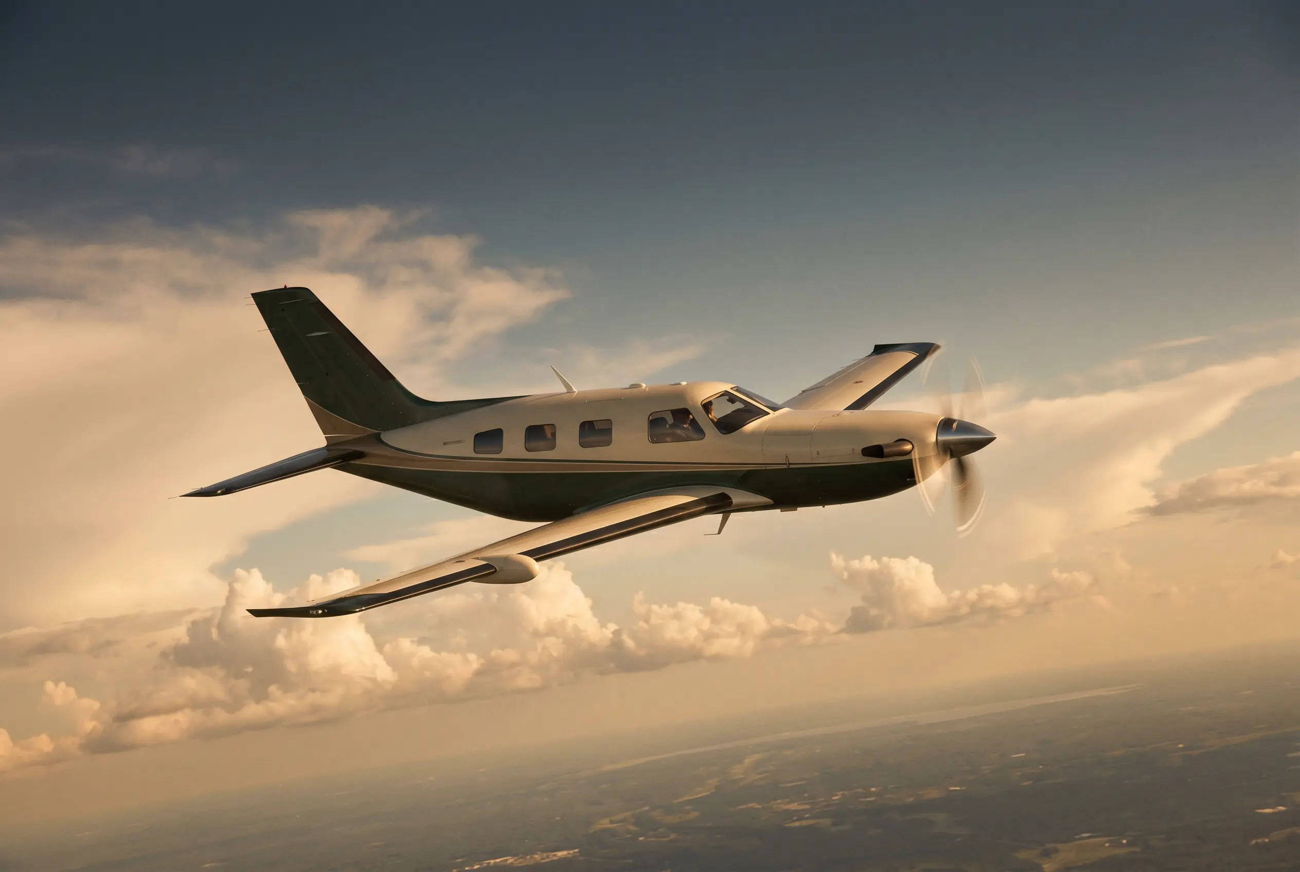 Piper M600/SLS in flight at altitude en route from New York to Miami