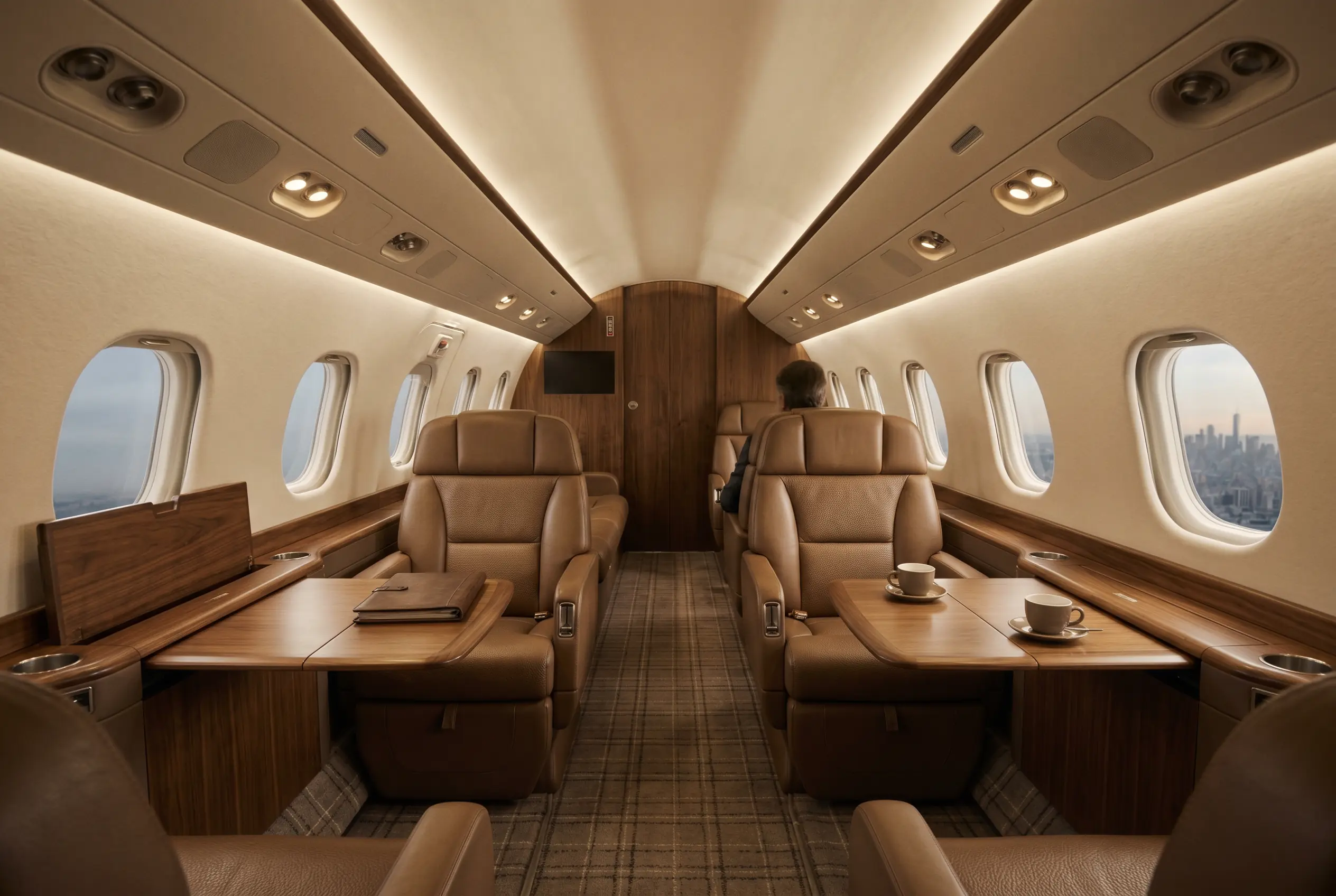 Embraer Praetor 500 cabin appointed for the New York to Miami charter
