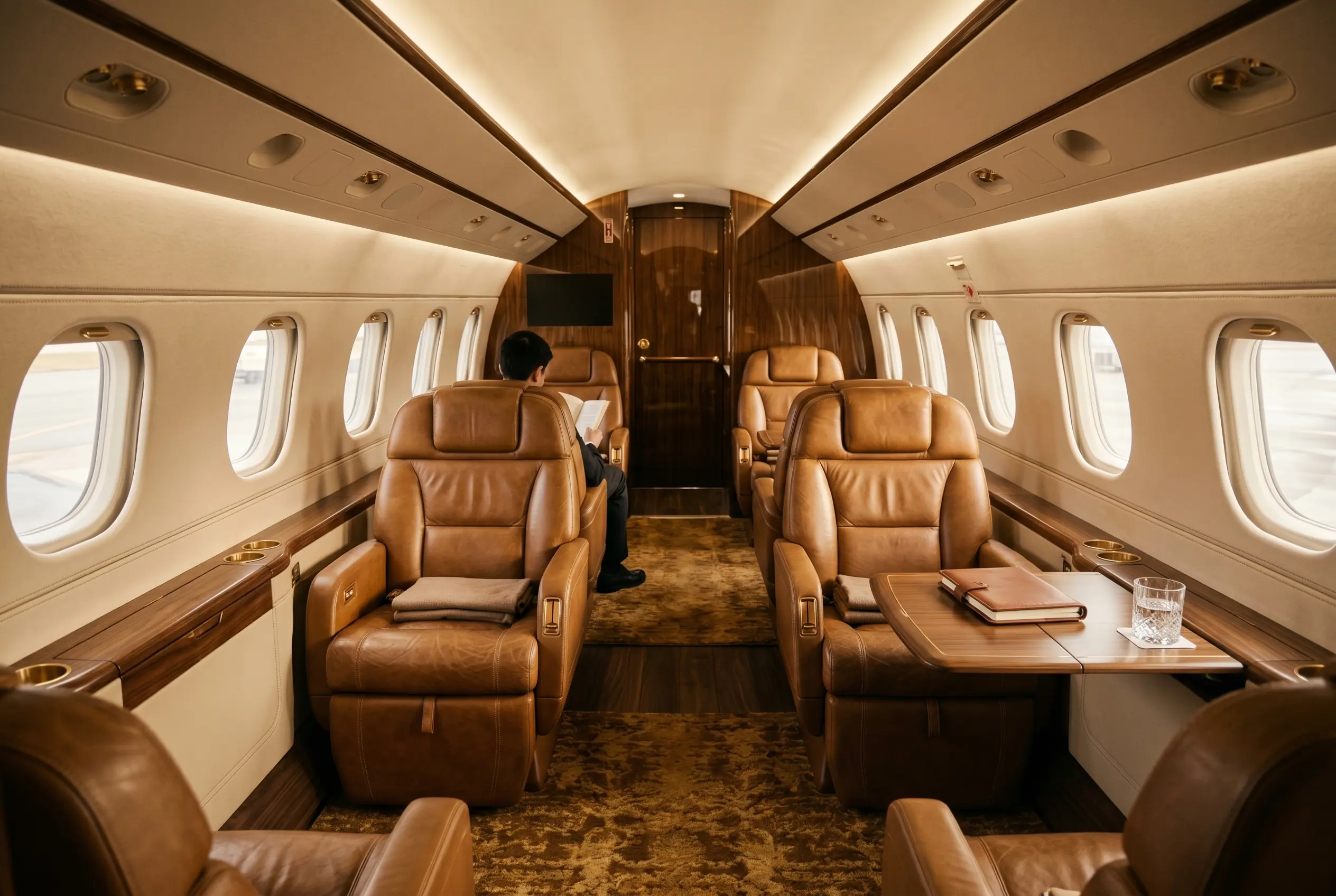 Embraer Praetor 600 cabin appointed for the New York to Miami charter
