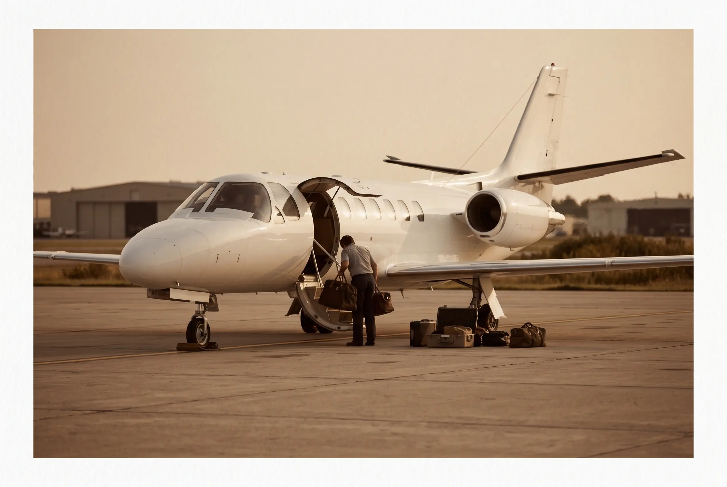 Team equipment and kit bags loaded into a private jet hold on the New York to Miami route