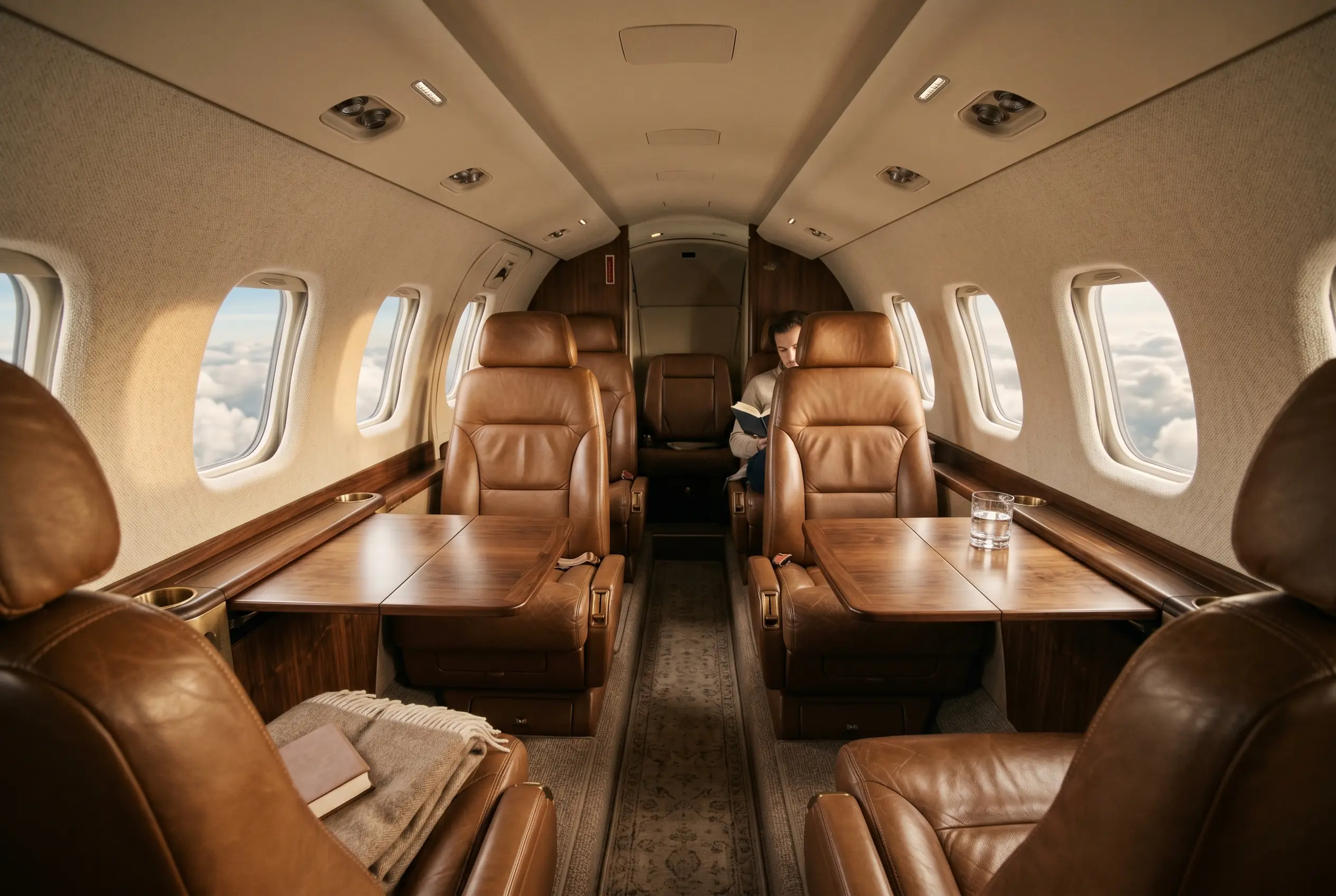 Daher TBM 960 cabin appointed for the New York to Miami charter